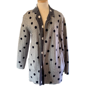 SIONI blue polka dot large cardigan